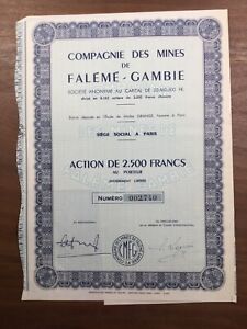 Sénégal 1955 Mines de Falémé Gambie Seguin Compagnie des Mines de Falémé Gambie