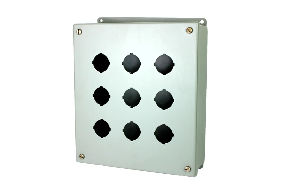 Hammond Manufacturing 1435K 钢制 9 孔按钮控制台外壳 30.5 毫米 — 第 1/3 张图片