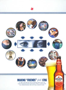 MOLSON BEER AD #18 RARE 2004 OUT OF PRINT FOR COLLECTORS HEAVY TICK PAPER AD - Picture 1 of 2