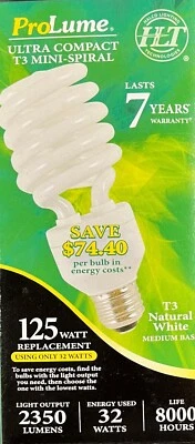 HALCO 109306 120V T3 2350L MED BASE 4 BULBS MINI SPIRAL CFL32/50 32W REPLACE125W - Image 1 of 2