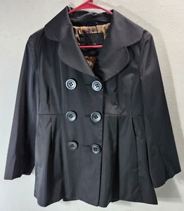 Express Women's Peacoat Lightweight Jacket Size Small Black - Picture 1 of 9