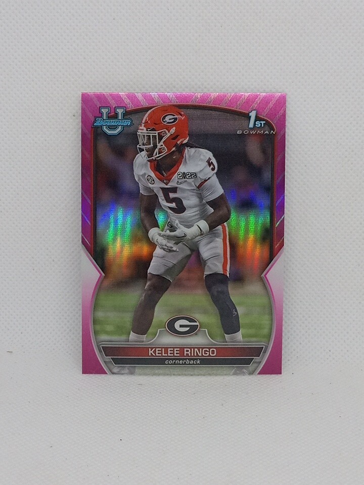 2022 Bowman University Chrome 1st Kelee Ringo #68 Pink Refractor Rookie Eagles