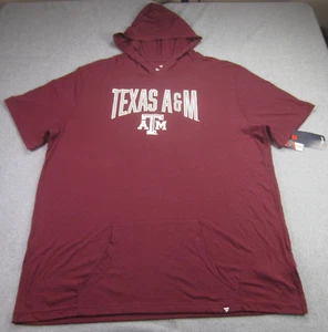 Texas A&M Aggies Shirt Mens 3XL Maroon Hooded Lightweight Short Sleeve Fanatics - Picture 1 of 15