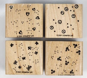 Stampin Up Beyond the Basics Wood Mounted Stamp Set of 4 Retired - Picture 1 of 4