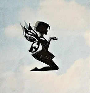 Die Cut cuts card topper scrapbooking kneeling fairy x 10 black - Picture 1 of 2