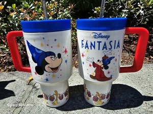 Disney Fantasía Hechicero Mickey y Escoba Vaso Taza Con Pajita Nuevo - Imagen 1 de 1
