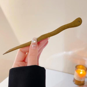 Women Hair Sticks Hairpin Chinese Wooden Chopstick Shaped Hairgrip Ethnic Retro - Picture 1 of 24