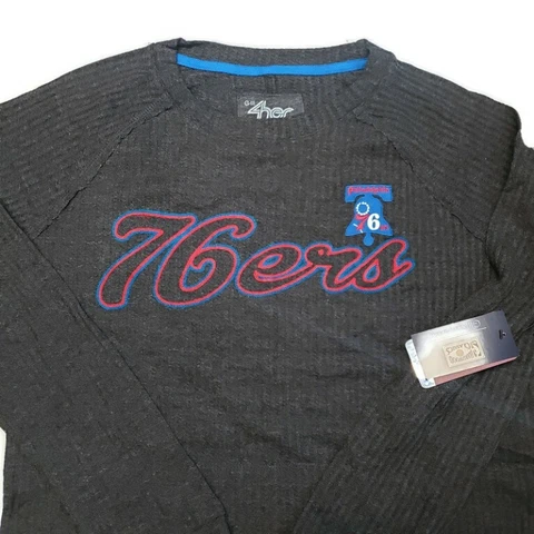 NBA Philadelphia 76ers Womens XL 2XL Off Season Top Charcoal Gray GIII 4 Her Cover