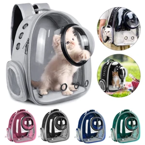 Breathable Astronaut Window Cat/Dog Carrier Transparent Backpack Pet Travel Bag - Picture 1 of 22
