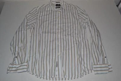 CAMISA DE VESTIR MARC ECKO NEW YORK AZUL MARRÓN A RAYAS PARA HOMBRE TALLA MEDIANA M Foto 1 de 4