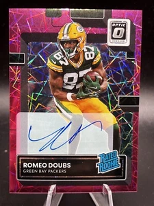 2022 Panini Donruss Optic Rated Pink Velocity Prizm /50 Romeo Doubs Rookie RC - Foto 1 di 2