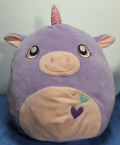 Pre-Owned Squishmallow Tallulah The Unicorn Purple Plush Hearts 12inch - Picture 1 of 4