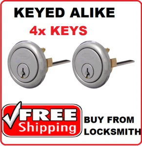 2x NIGHTLATCH 201 Rim Cylinder Barrel Suits Lockwood Yale WHITCO Locks - 4 x key - Picture 1 of 3