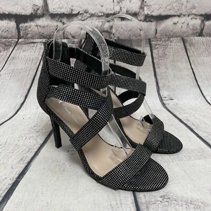 N by Nicole Miller Heel Women Size 6.5 Sandy Studded Strappy Black Heels 4 Inch - Picture 1 of 10