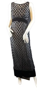 1960’s Vintage Handmade Long Black Polka Dot Formal Gown OOAK! - Picture 1 of 12