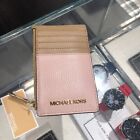 Michael Kors Jet Set Travel Medium Top Zip Card Case Wallet Coin Pouch - Blush