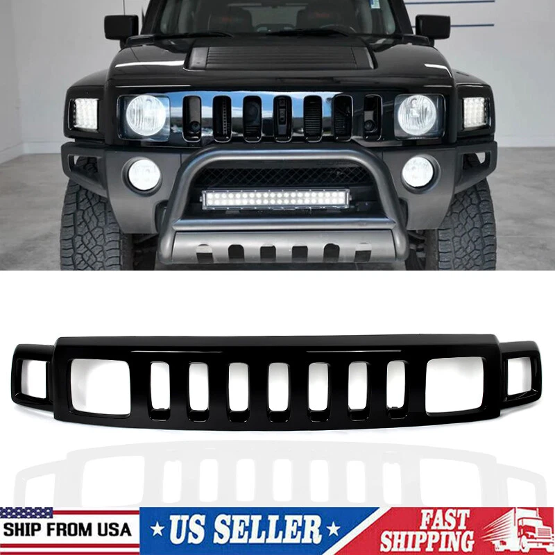 For Hummer H3 H3T 2006-10 Gloss Black Factory Style Front Upper Grille Assembly - Image 1 of 4