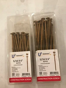 80 - 5/16 x 6" U2 Consruction Screws with Two T-30 Bits - Picture 1 of 2