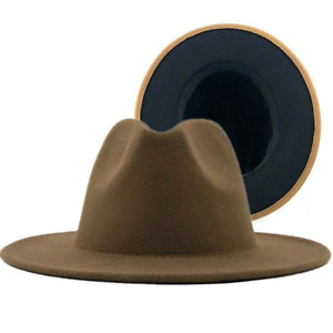 Stylish Fashion Unisex Fedora Hats Wide Brim Jazz Wool Felt Panama Trilby Caps