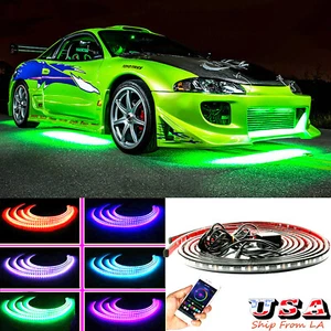 RGB APP Control Chassis JDM Underbody Underglow Lamp Neon LED Atmosphere Light  - Picture 1 of 11