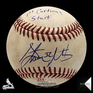Steven Matz Autographed Ball Game Used 4/10/22 '1st Cardinal Start' MLB JSA COA - Picture 1 of 4