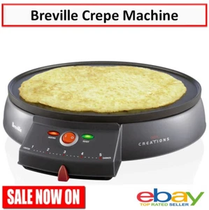 Breville Crepe Pancake Maker Electric Pan Non-Stick Baking Roti Eggs Appliance - Picture 1 of 9