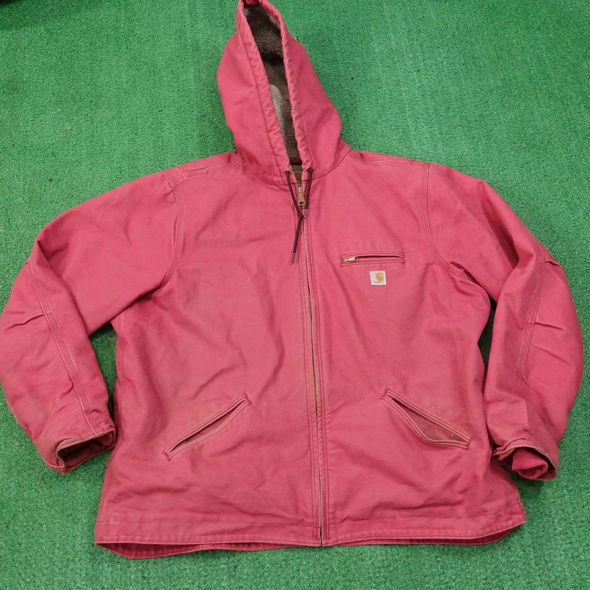 CARHARTT SIERRA JACKET SHERPA LINED HOODED RED WOMENS 2XL (20