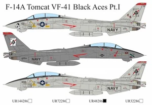 Calcomanías UpRise UR48286 - CALCOMANÍA F-14A Tomcat VF-41 Black Aces Pt.1 1/48 - Imagen 1 de 7