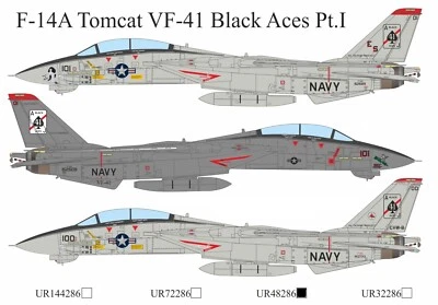 UpRise Decals UR48286 - DECAL F-14A Tomcat VF-41 Black Aces Pt.1  1/48 - Image 1 of 4
