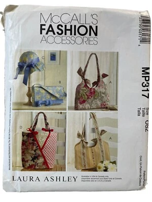 McCalls Sewing Pattern MP317 4794 Bags Purses Handbags Hat LAURA ASHLEY - Image 1 of 2