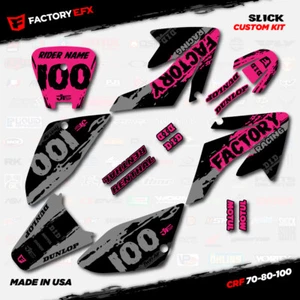 Gray & Pink Slick Racing Graphics Kit fits Honda Crf70 CRF80 Crf100 Decals - Picture 1 of 5