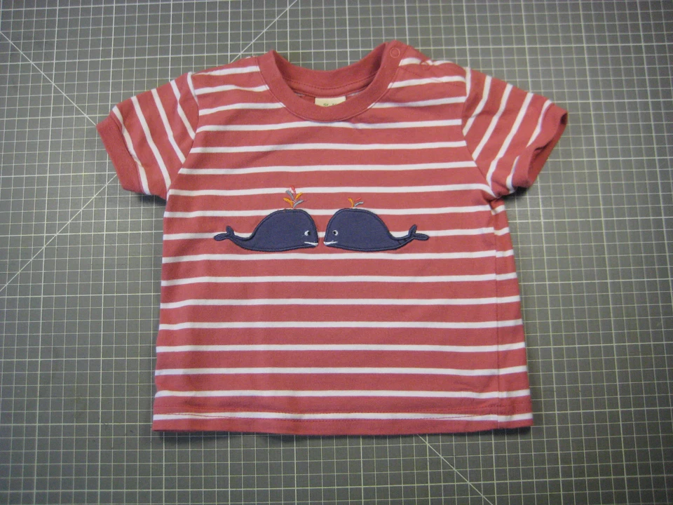 Alana Baby-Shirt T-Shirt Kurzarm Gr. 74 Rosa gestreift Wale Bio NEU - Bild 1 von 1