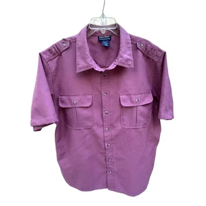 John Blair Mens Mauve Short Sleeve Button Up Shirt Casual Work - Size XL - Picture 1 of 10