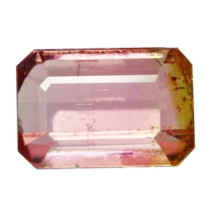 3.08 Ct Awesome Octagan 9.5 x 6.4 MM Bi Color Brazil Natural Bi Col Tourmaline - Picture 1 of 5