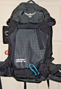 OSPREY KAMBER GALACTIC 32L BLACK BACKPACK BLUE RUCKSACK HIKING SNOW SKI TOURING - Picture 1 of 6