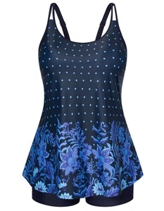 Women's Tankini Swimsuits Two-Piece Tummy Control Bathing Suits Printing Swim... - Picture 1 of 5