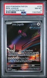Pokémon TCG Iron Jugulis Paradox Rift 216/182 Holo Illustrazione Rara - PSA 8 🚀 - Foto 1 di 2