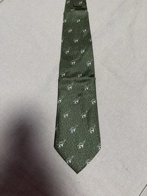 Corbata de seda Lanvin Paris para hombre verde galgo patrón perro corbata hecha en Francia Foto 1 de 4