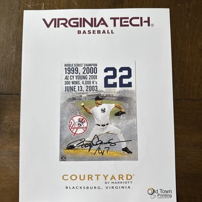 Roger Clemens - CY7 Autographed 8.5x11 Promo Photo Yankees VA TECH - Image 1 of 2