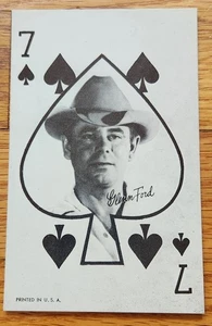 GLENN FORD Western Aces Arcade Card TV Movie 7 of Spades USA Vintage 1950s - Picture 1 of 1