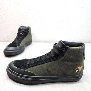 Emerica Skateboard Shoes Mens Sz 7 Black Green Suede Streetwear High Top Sneaker - Picture 1 of 10