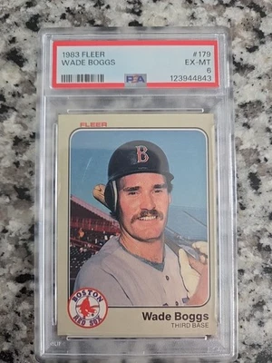 1983 Fleer - Wade Boggs #179 (RC) - Image 1 of 2