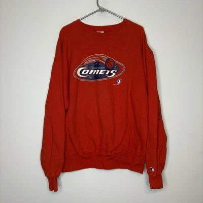 Vintage 90s WNBA Houston Comets Champion Sweatshirt Red Men’s Size 2XL - Image 1 of 4