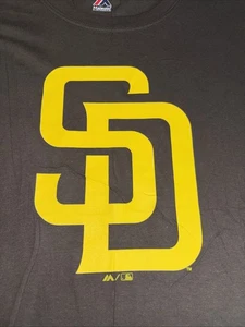 Herren T-Shirt San Diego Padres Majestic Braun Iconic Logo Gr. XL Neu S/Ärmel - Bild 1 von 5