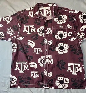 Texas A&M Aggies Wes and Willy College Hawaiian Shirt 2XL Short Sleeves - Picture 1 of 5