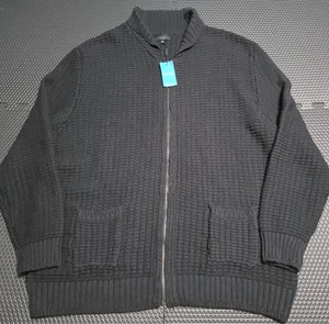 NWT Gioberti Mens Heavyweight Knit Black 3XL Zip Up Cardigan Sweater - Picture 1 of 8