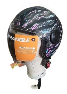 Triangle Motorcycle Helmet Clear Shield Protection Open Face NWT Size 57/58 Med. - Bild 1 von 9