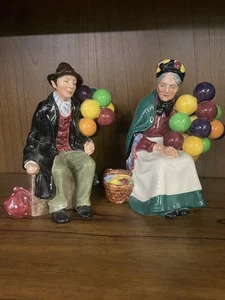 Royal Doulton The Balloon Man HN1954 & The Old Balloon Seller HN1315 SET Vintage - Picture 1 of 6