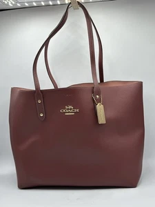 Coach große Stadttasche Leder weinrot/rosa Goldschild top - Bild 1 von 24