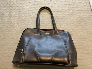 Damen Case Logic Reisetasche Laptoptasche 18 x 12 schwarz Vinyl und rosa innen - Bild 1 von 5